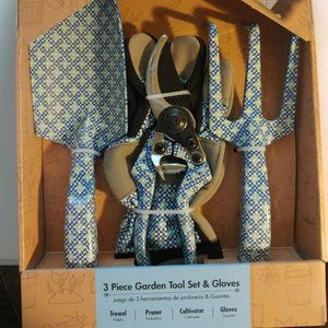 Essentials 3-piece Garden Tools Set Bonus Gloves Trowel, Pruner, Cultivator New